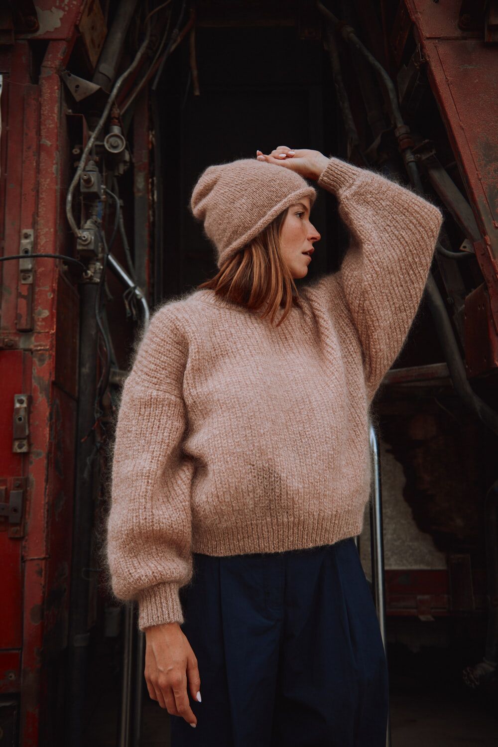LUCIE Batwing Sweater in light pink - Cruelty Free Mohair Wool - L'Envers