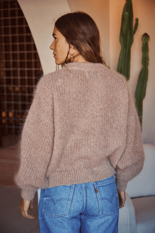 LUCIE Batwing Sweater in light pink - Cruelty Free Mohair Wool - L'Envers