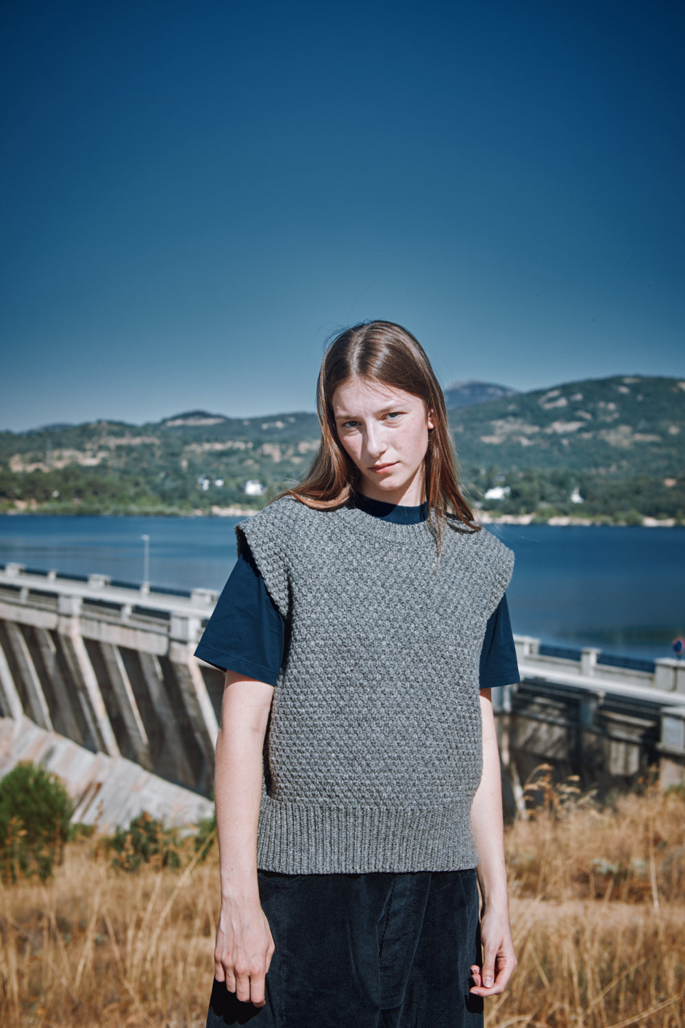 MAIA Sleeveless Sweater in Merino Wool - Ash Grey