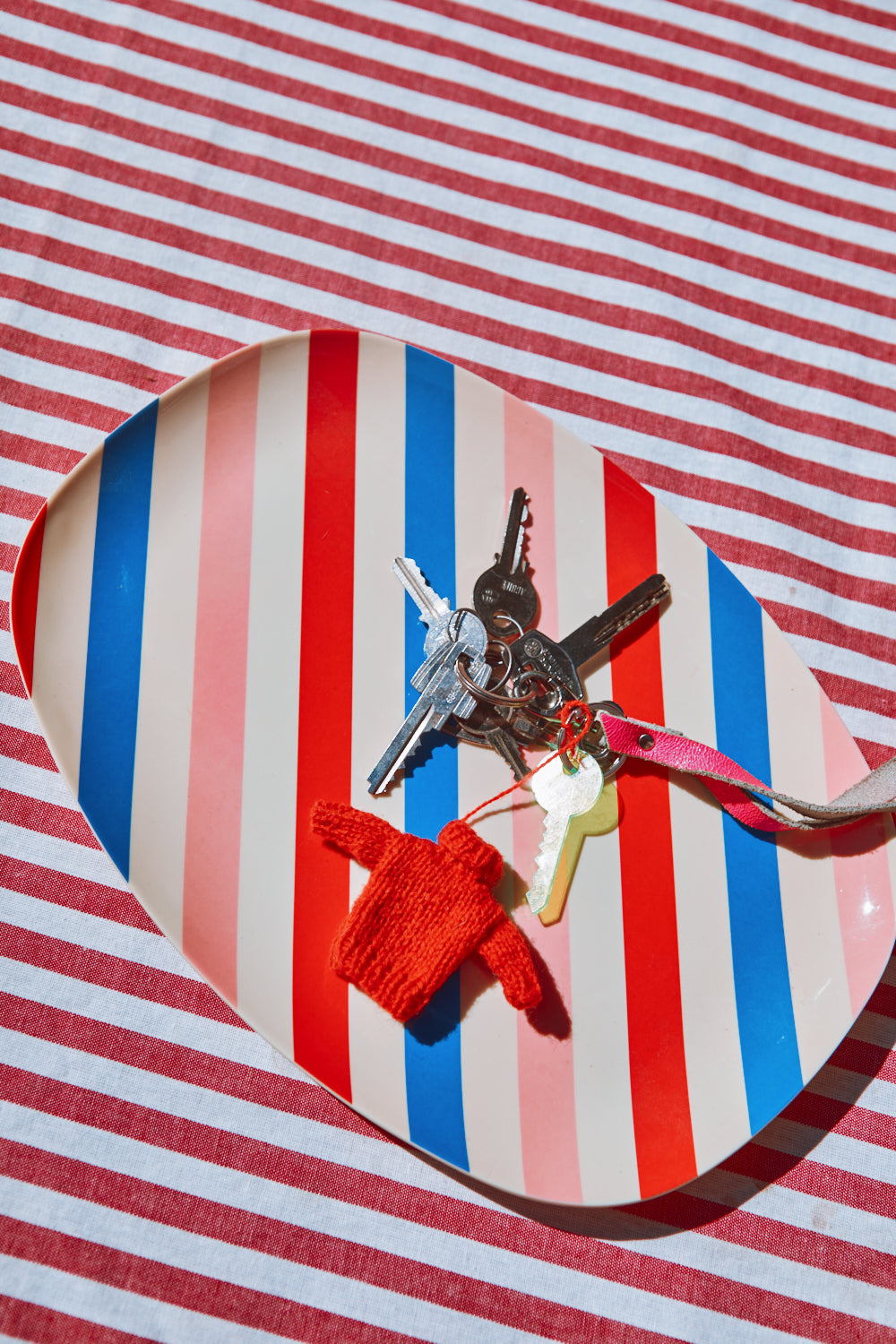 THERESE Mini Sweater Bag Charm in Merino Wool - Red