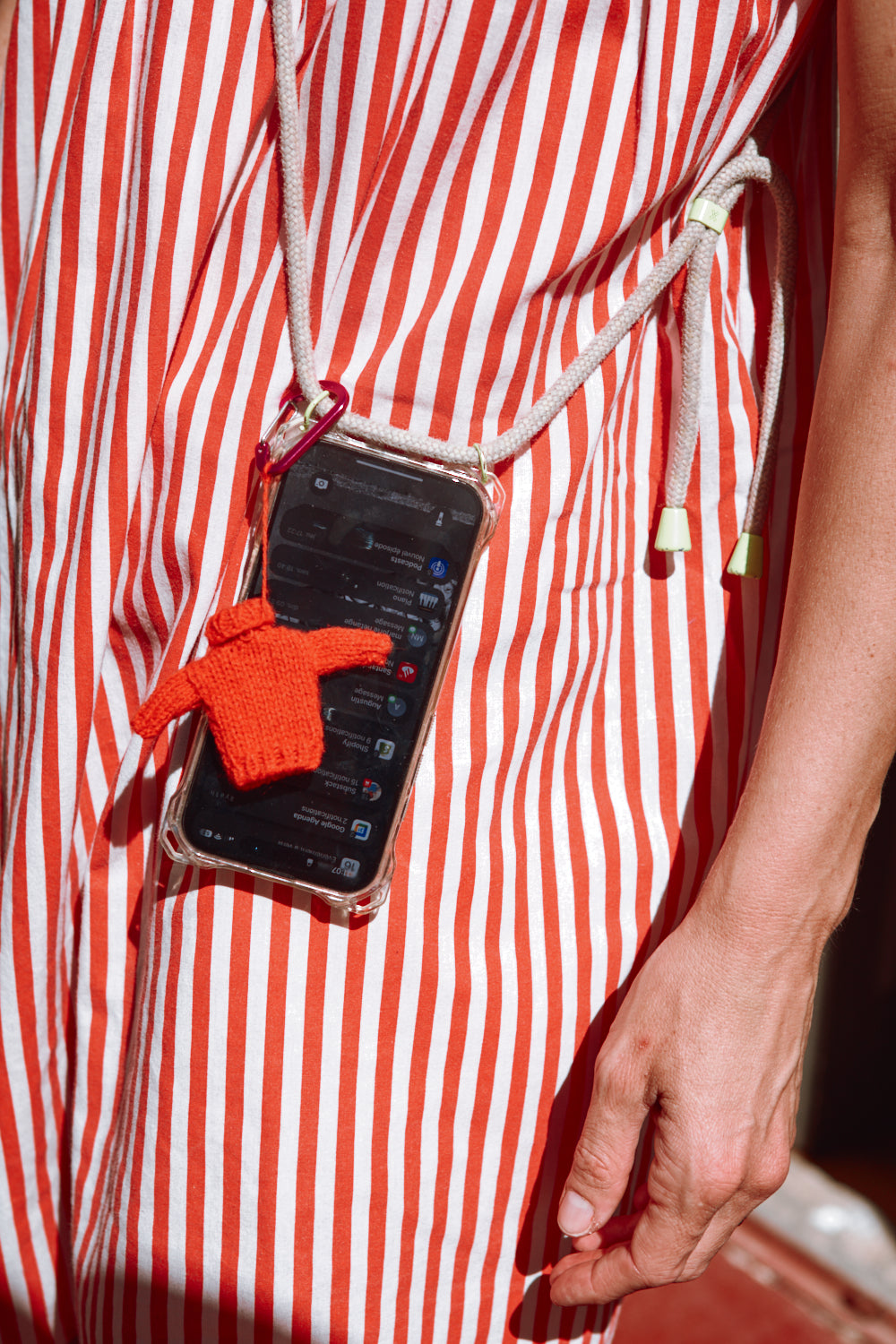 THERESE Mini Sweater Bag Charm in Merino Wool - Red