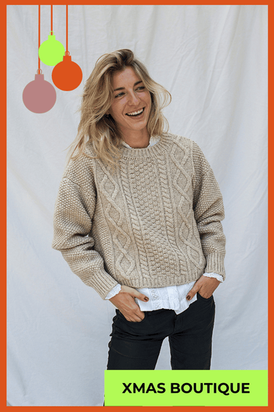 Paola Irish Beige Merino Wool Sweater - L'Envers
