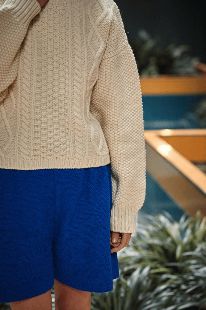 PAOLA Irish Cable Sweater in Merino Wool