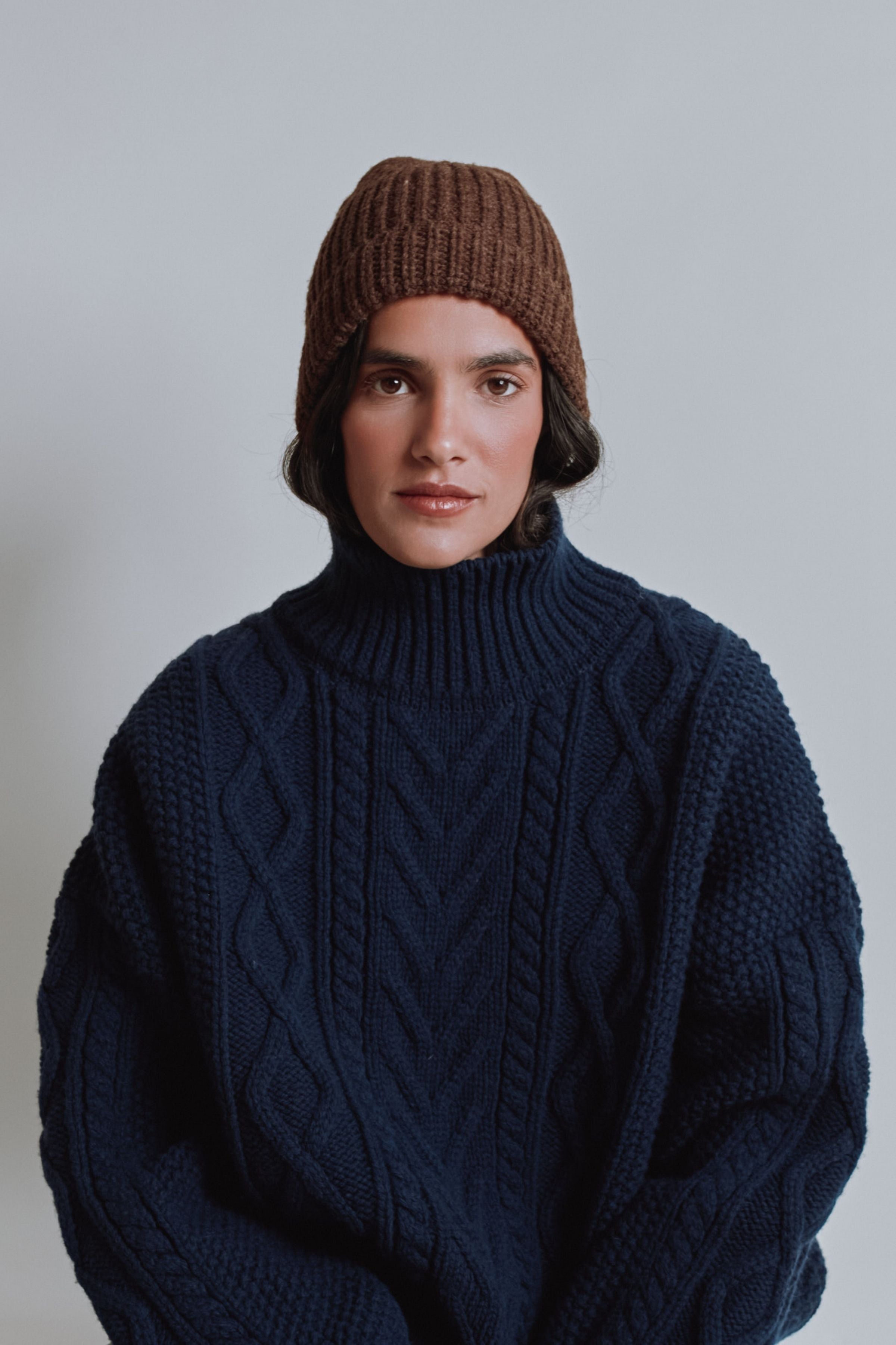 PAUL Beanie in Merino Wool - Chocolate