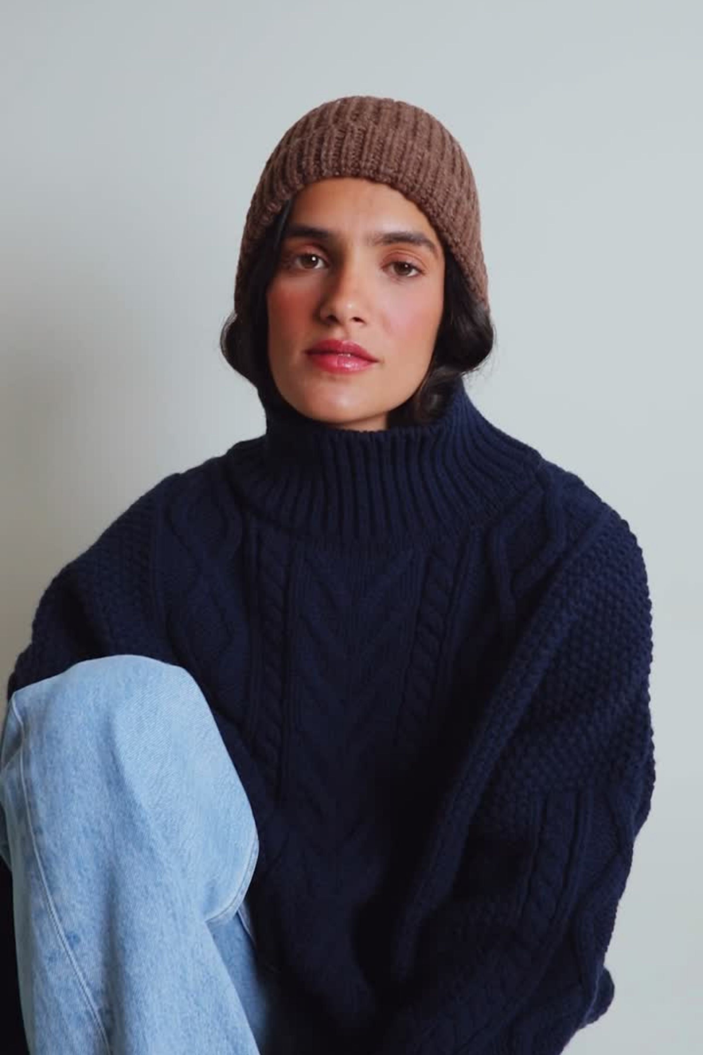 PAUL Beanie in Merino Wool - Chocolate