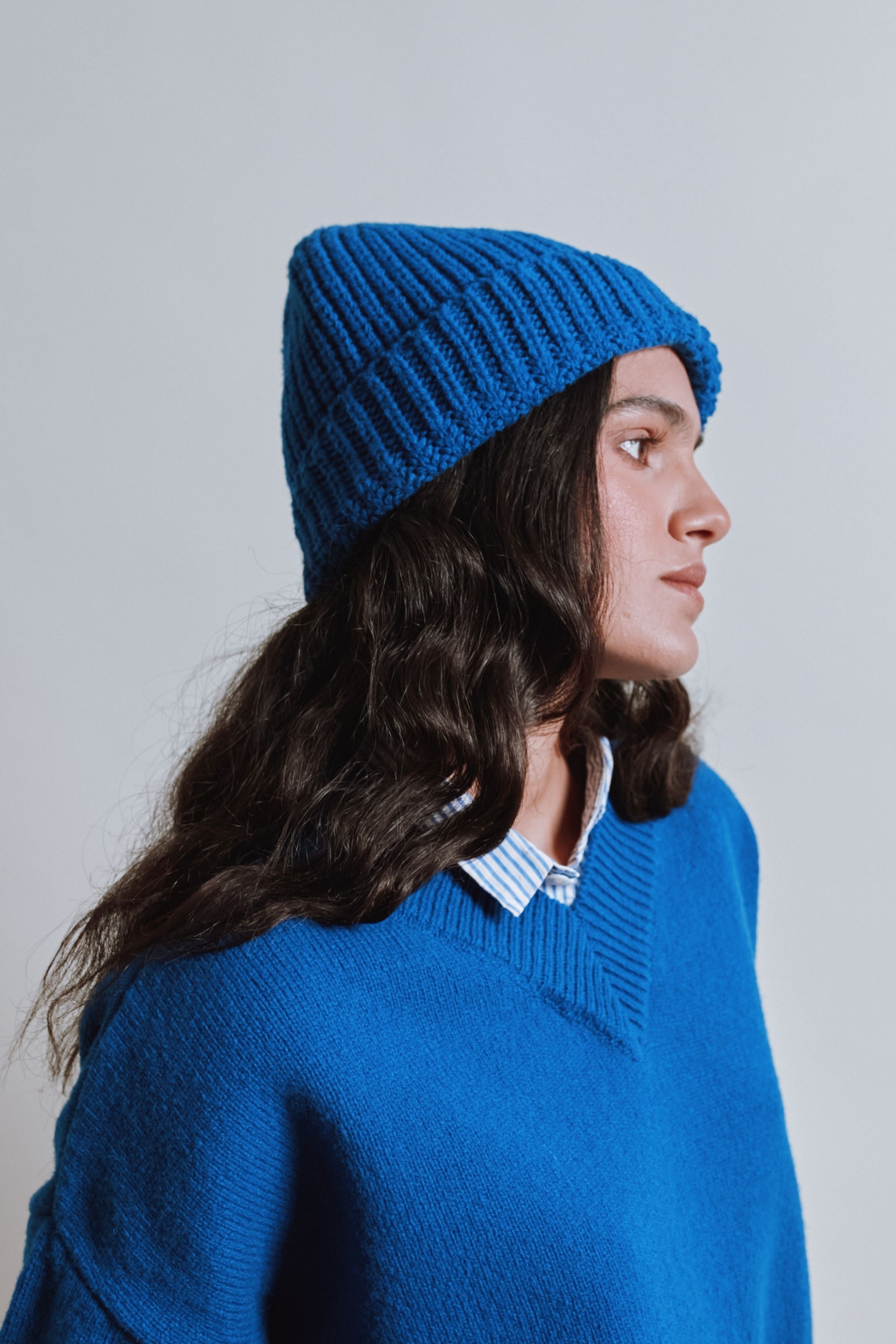 PAUL Beanie in Merino Wool - Cobalt Blue