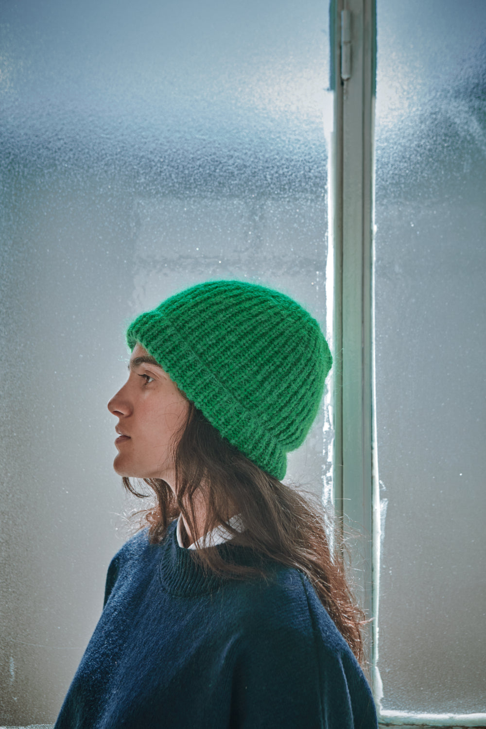 PAUL Beanie in Merino-Mohair Wool - Parrot Green
