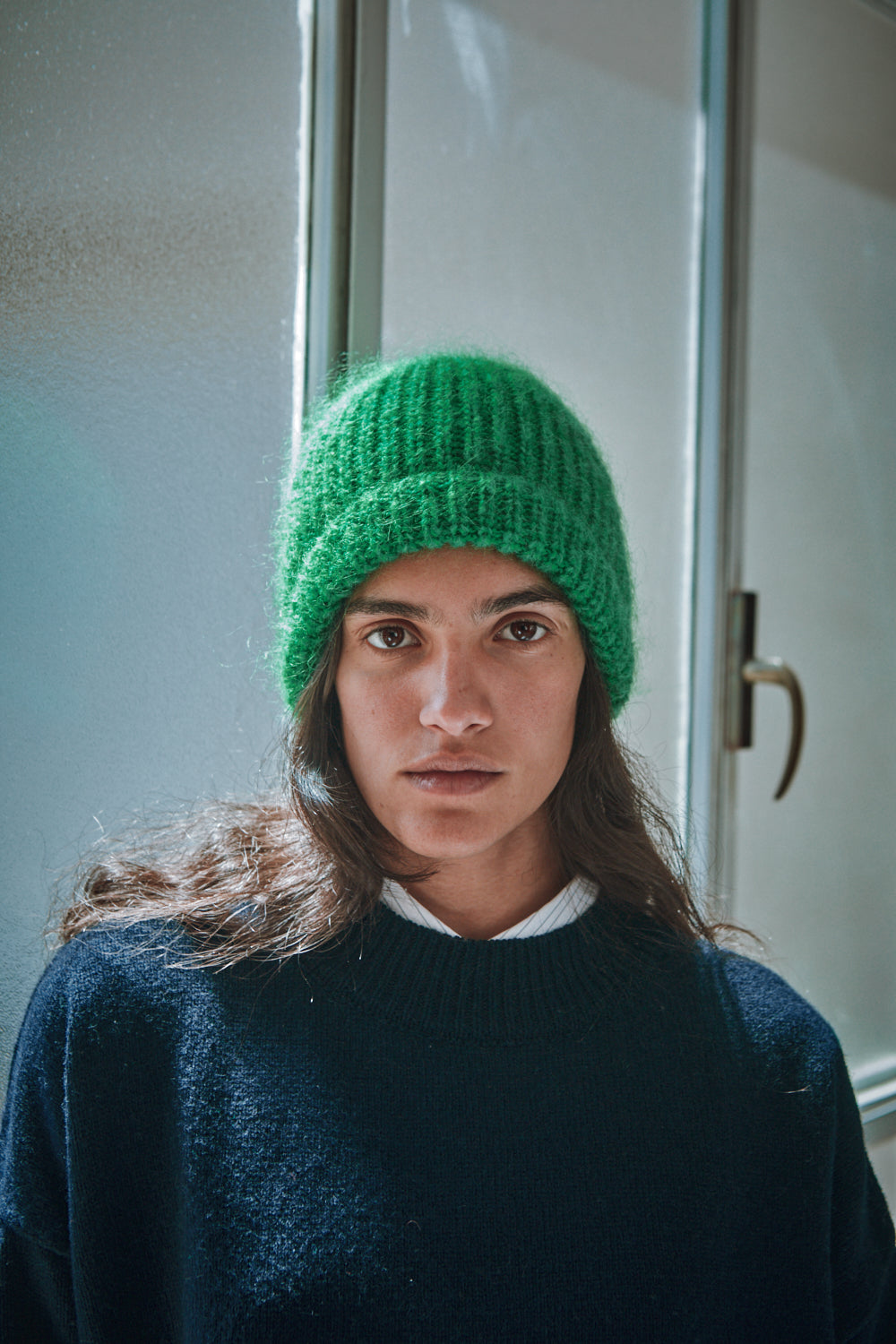PAUL Beanie in Merino-Mohair Wool - Parrot Green