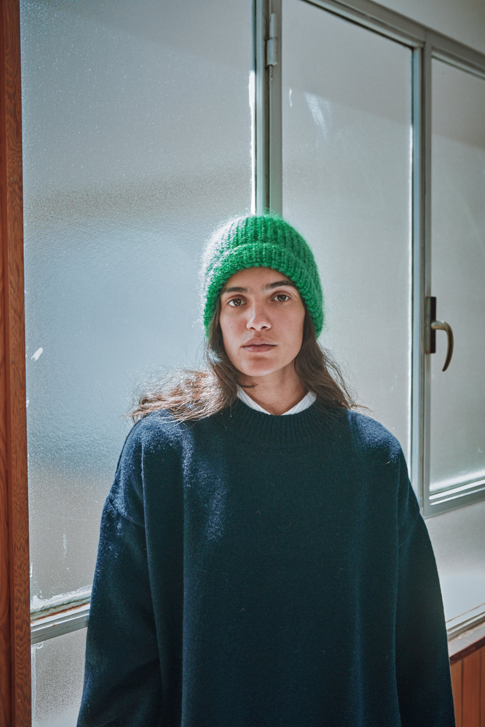 PAUL Beanie in Merino-Mohair Wool - Parrot Green