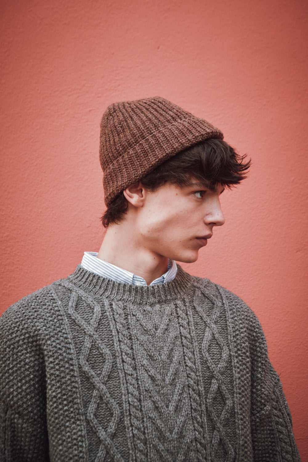PAUL Beanie in Merino Wool - Chocolate