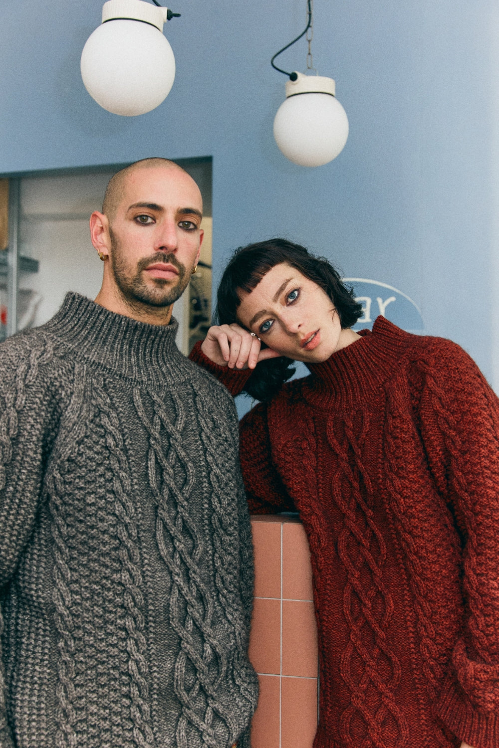 PATTI Unisex Cable Sweater in Yak Wool by Love&Dress x L'Envers - Rust Red