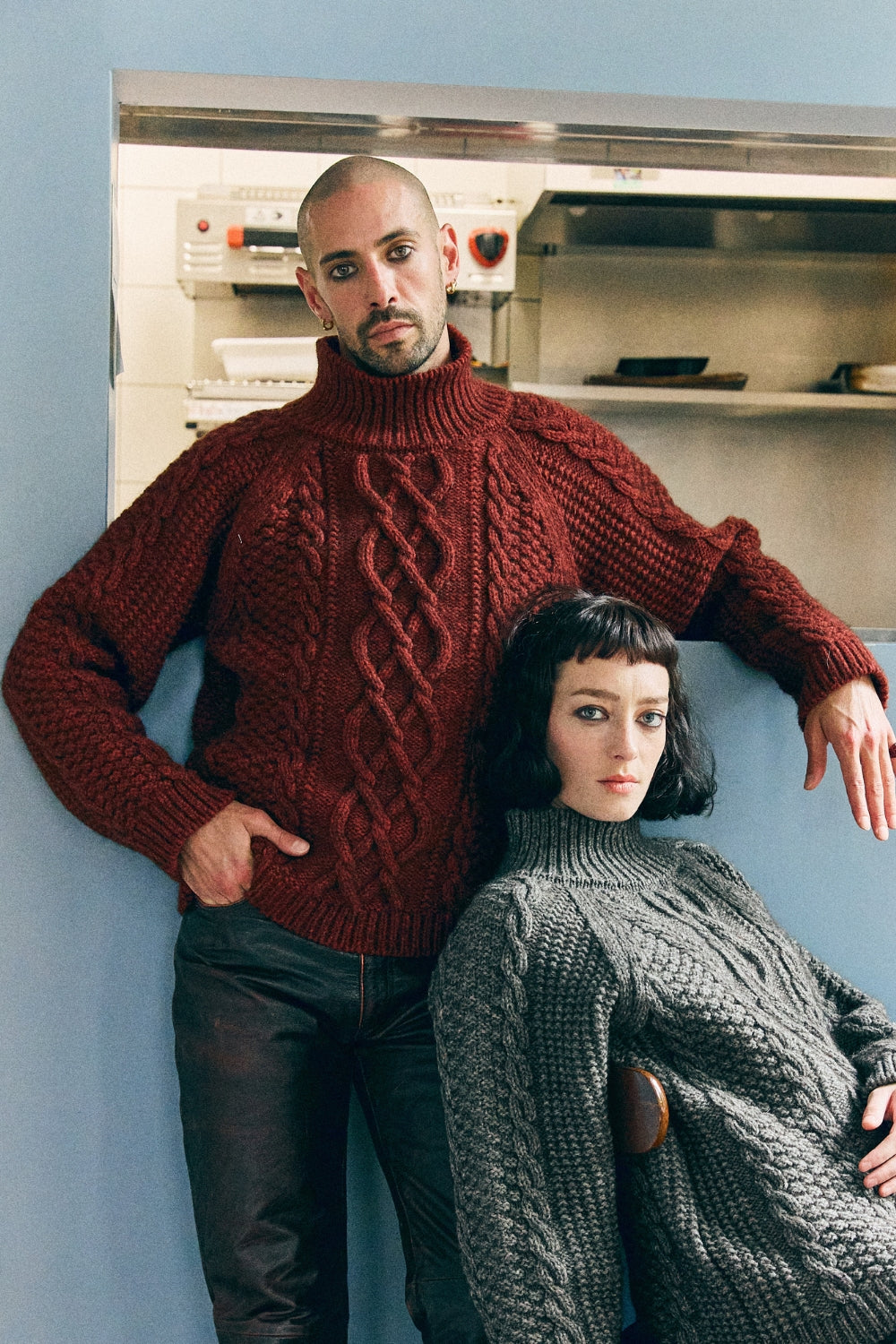 PATTI Unisex Cable Sweater in Yak Wool by Love&Dress x L'Envers - Rust Red