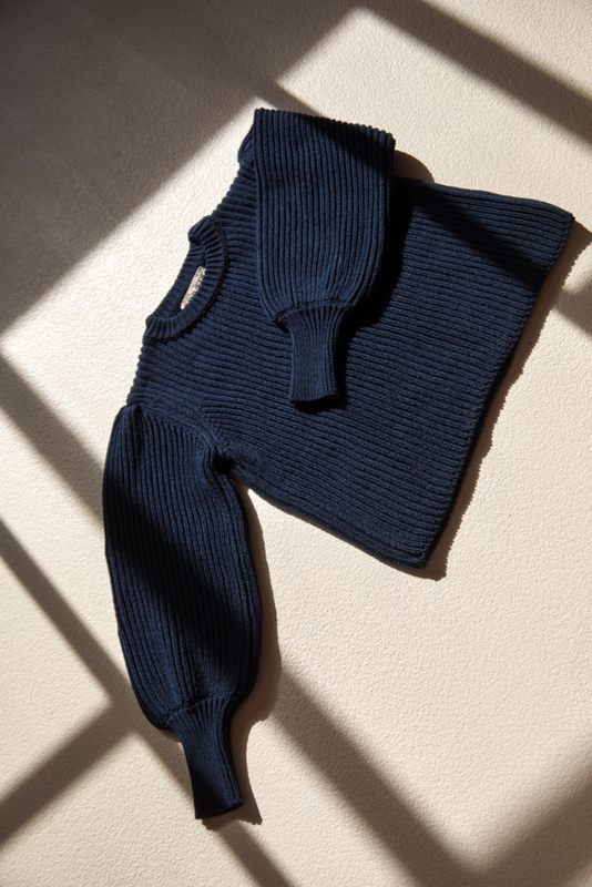 RAPHAELLE Puff-Sleeve Sweater in 100% Organic Cotton - L'ENVERS x SIXSOEURS
