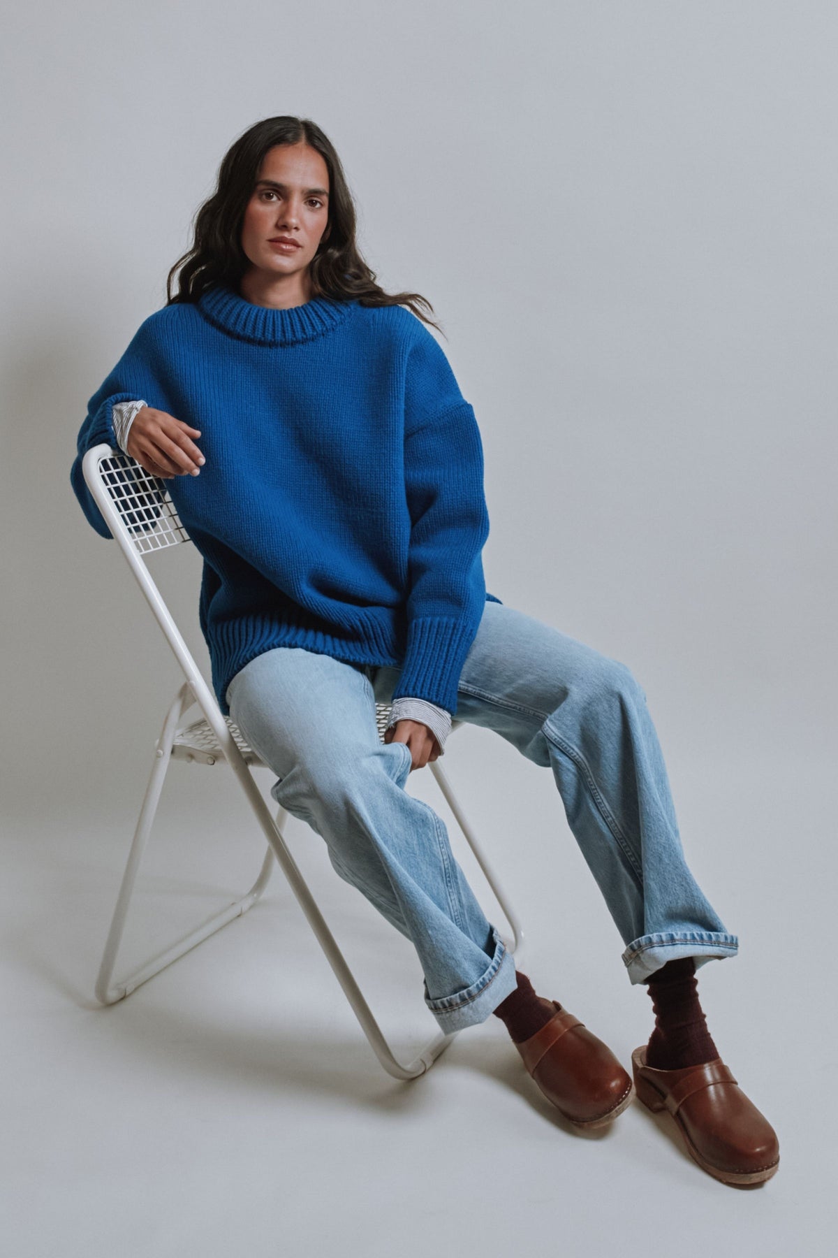STEPHANIE Oversize Sweater in Merino Wool - Cobalt Blue
