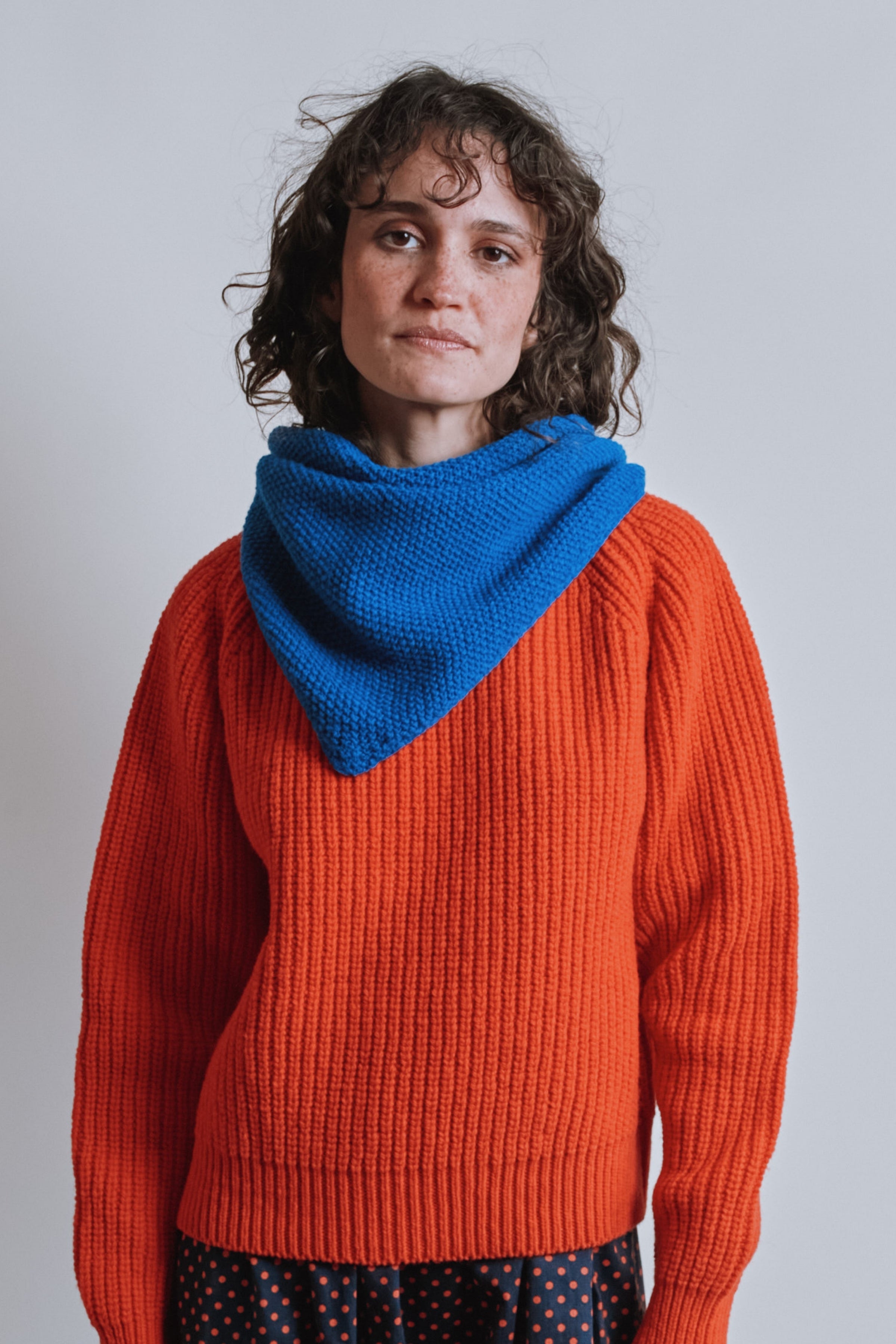 HORTENSE Bandana in Merino Wool - Cobalt Blue