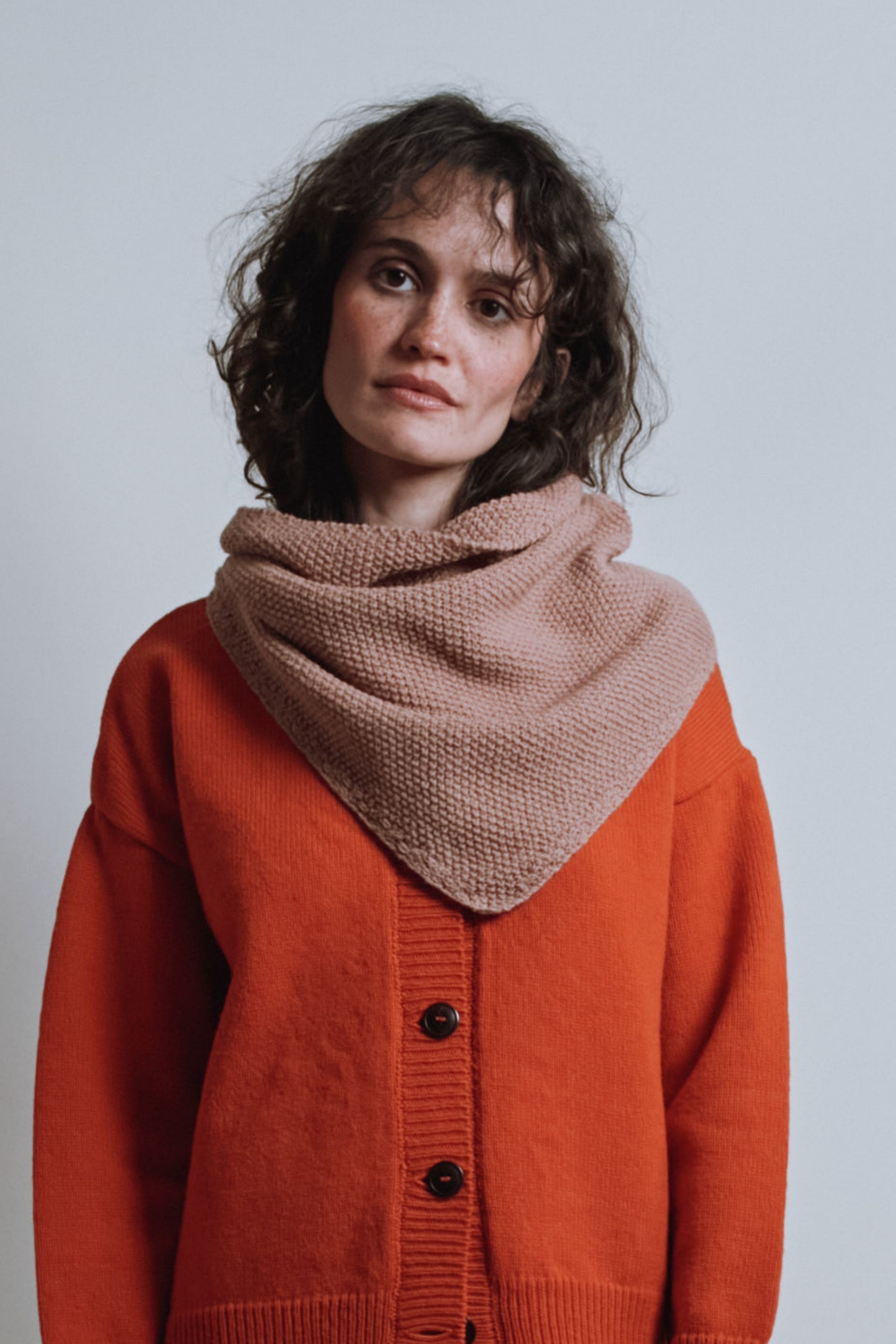 HORTENSE Bandana in Merino Wool - Light Pink