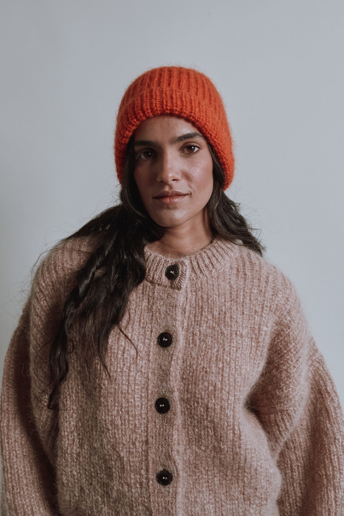PAUL Beanie in Merino-Mohair Wool - Burnt Orange