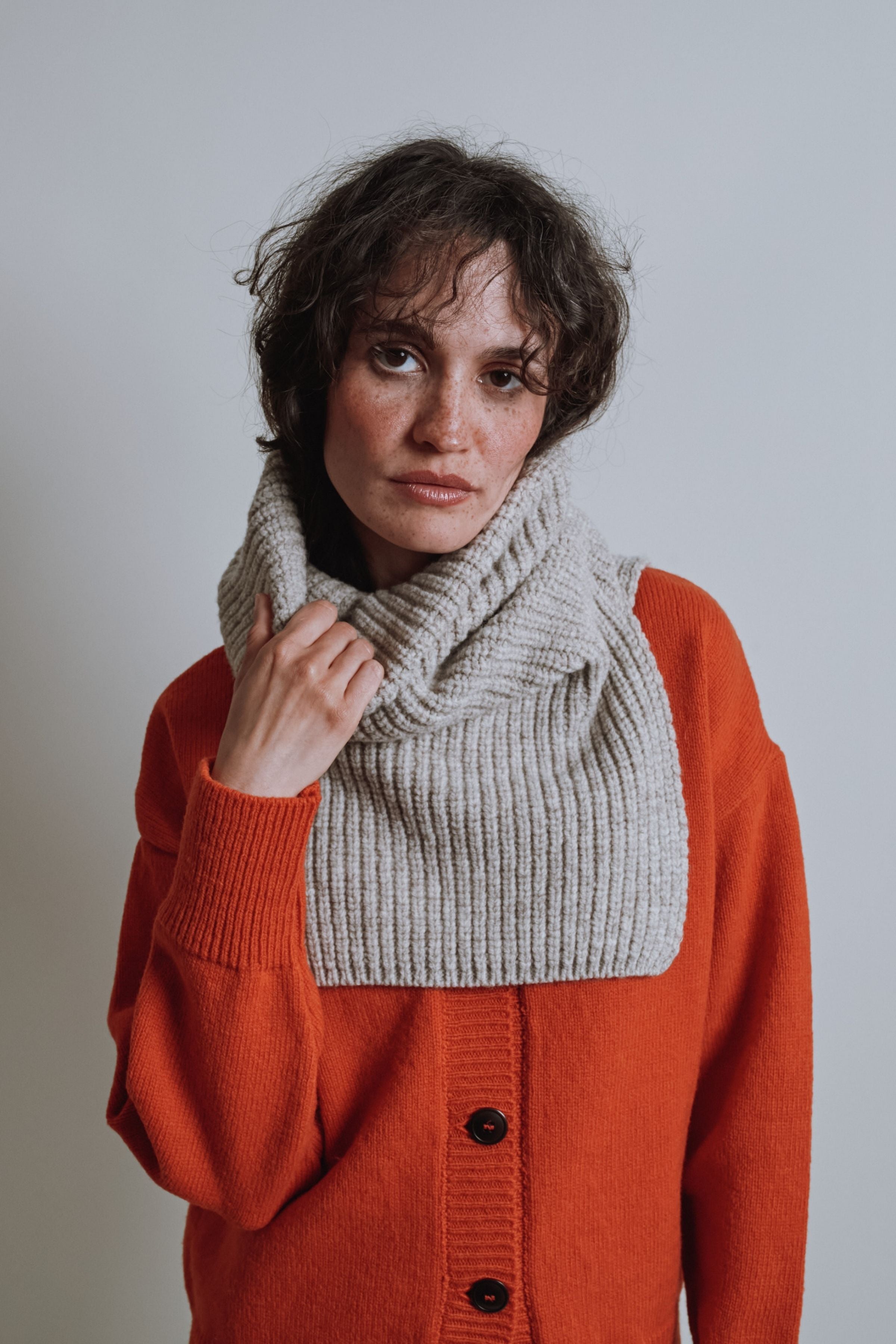 MARCELINA Hood in Merino Wool - Beige