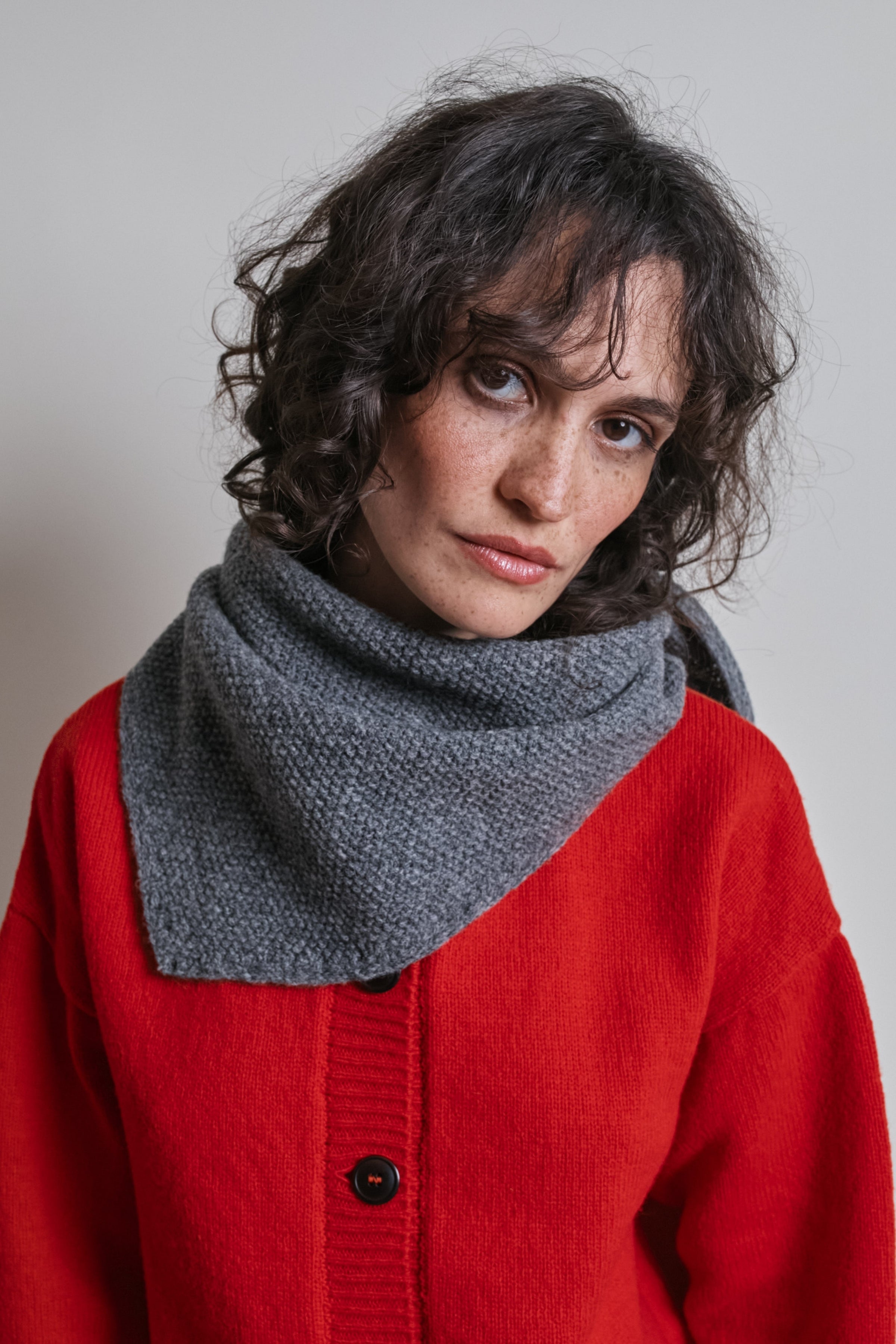 HORTENSE Bandana in Merino Wool - Ash Grey