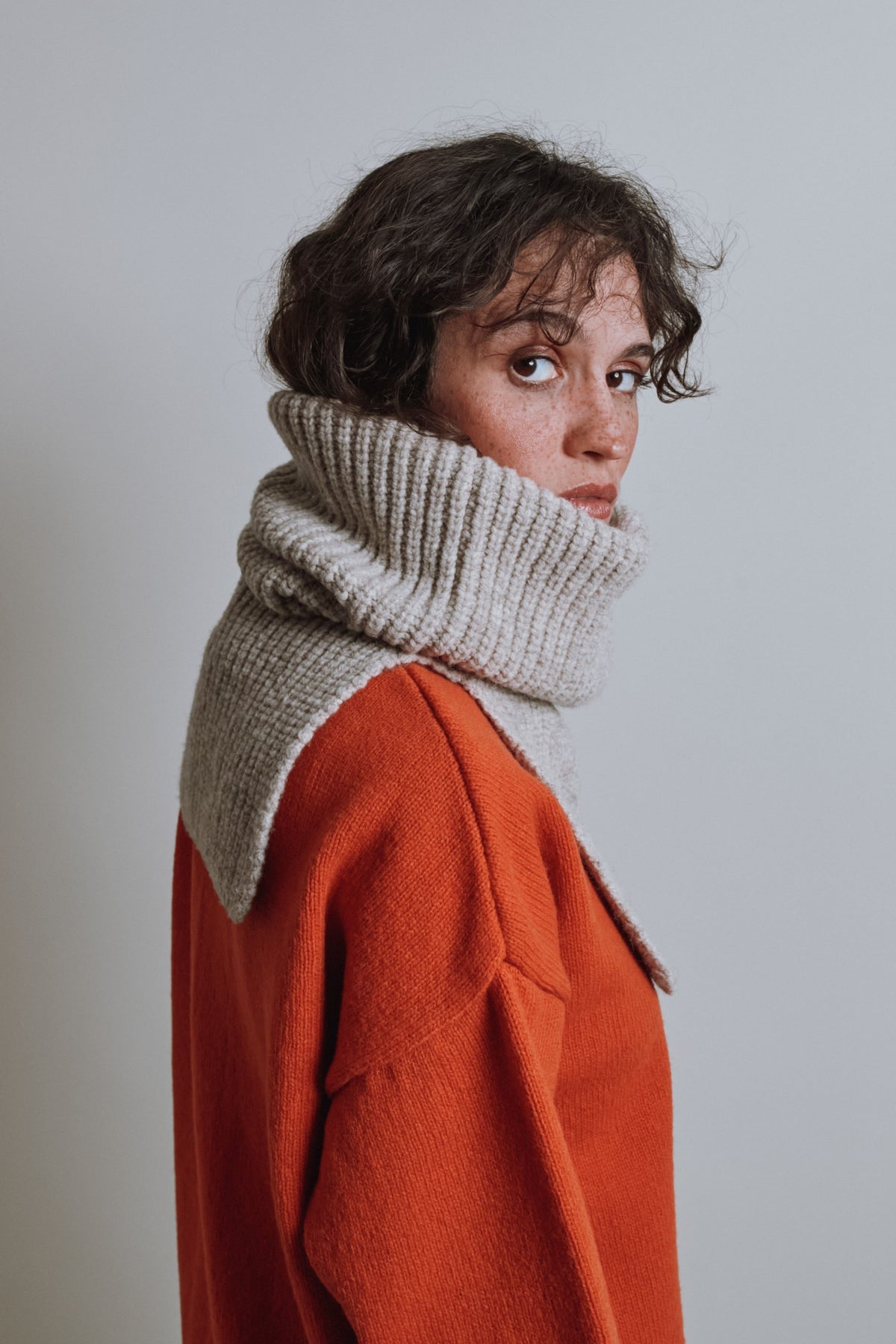 MARCELINA Hood in Merino Wool - Beige