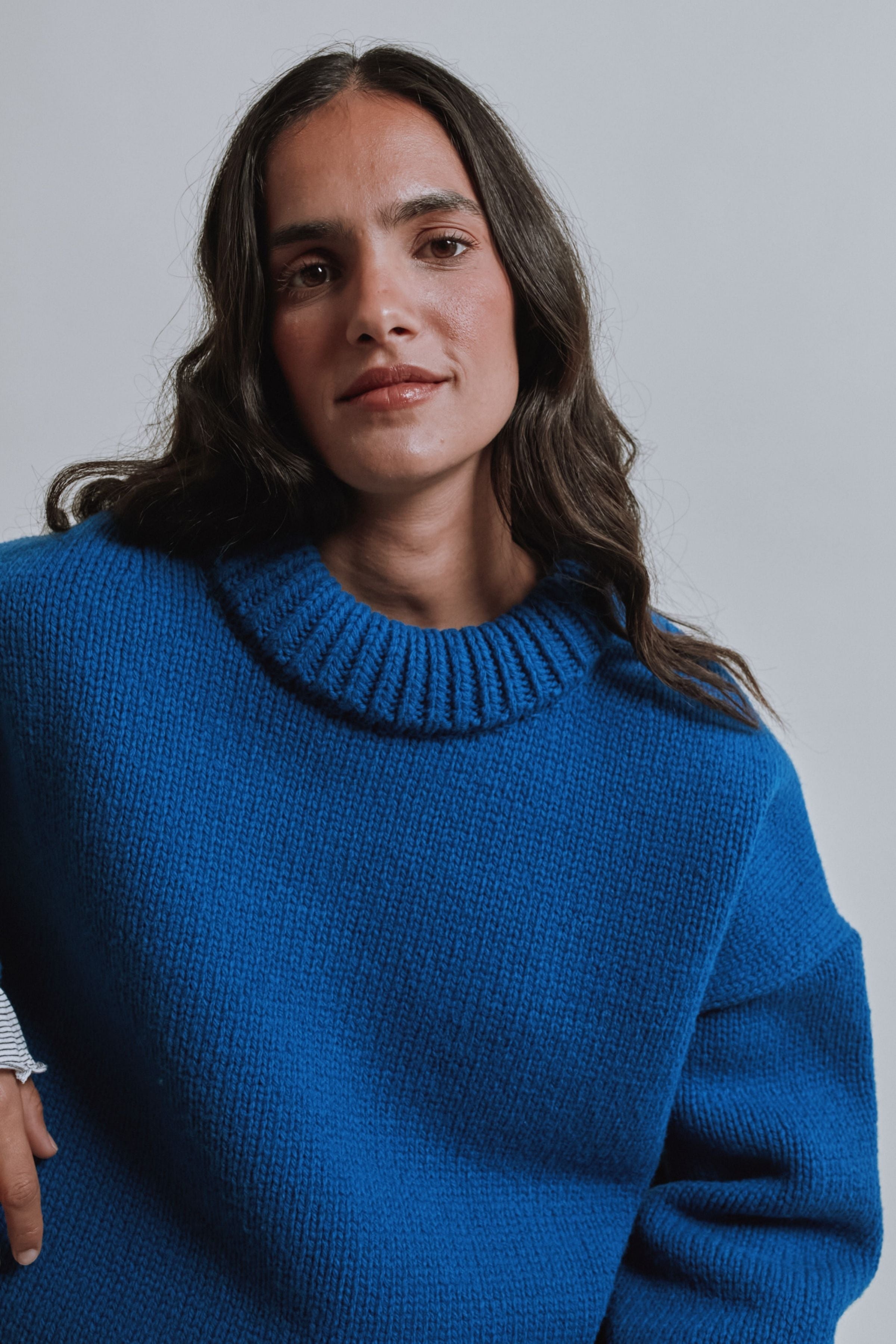 STEPHANIE Oversize Sweater in Merino Wool - Cobalt Blue