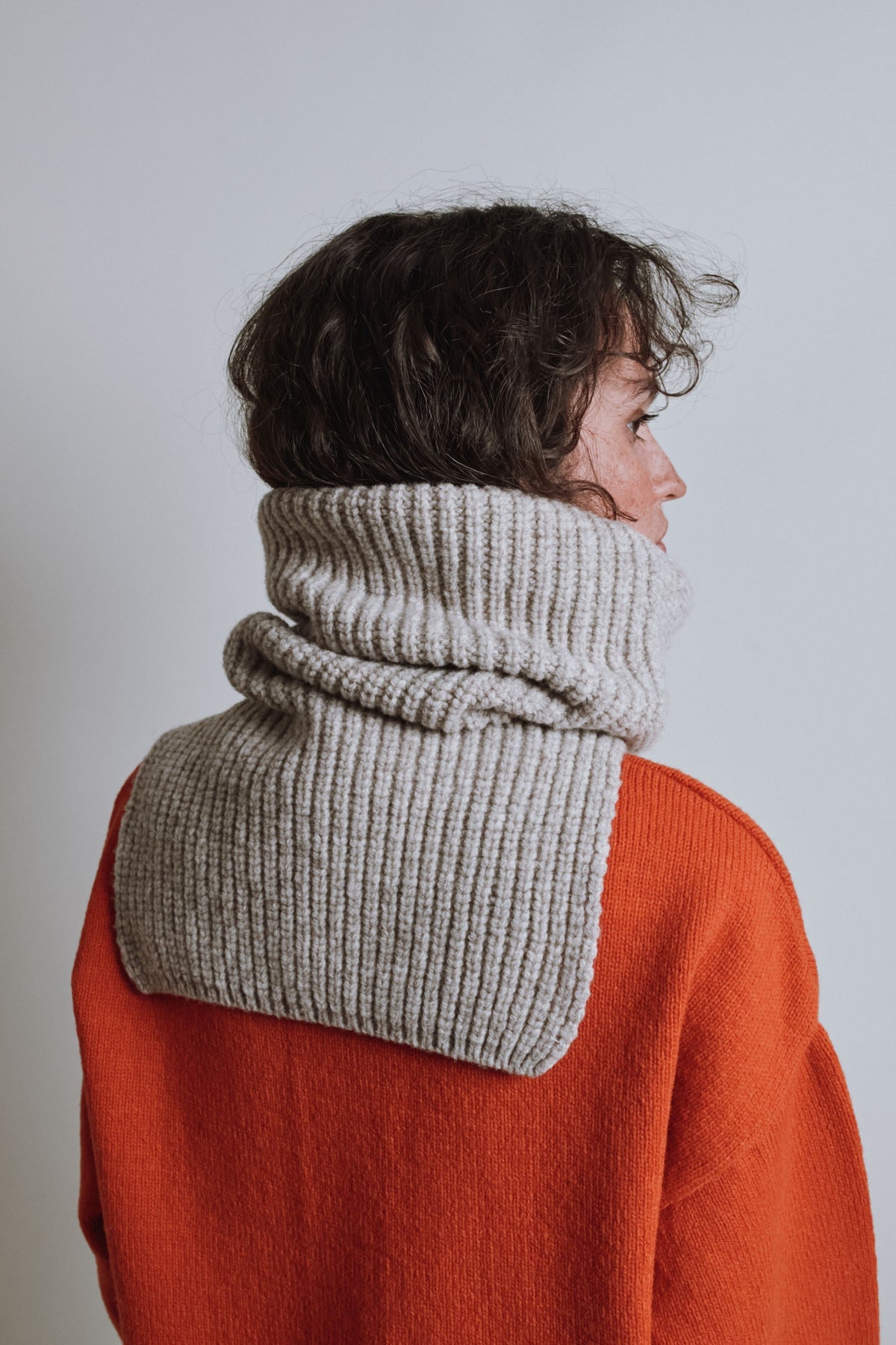 MARCELINA Hood in Merino Wool - Beige