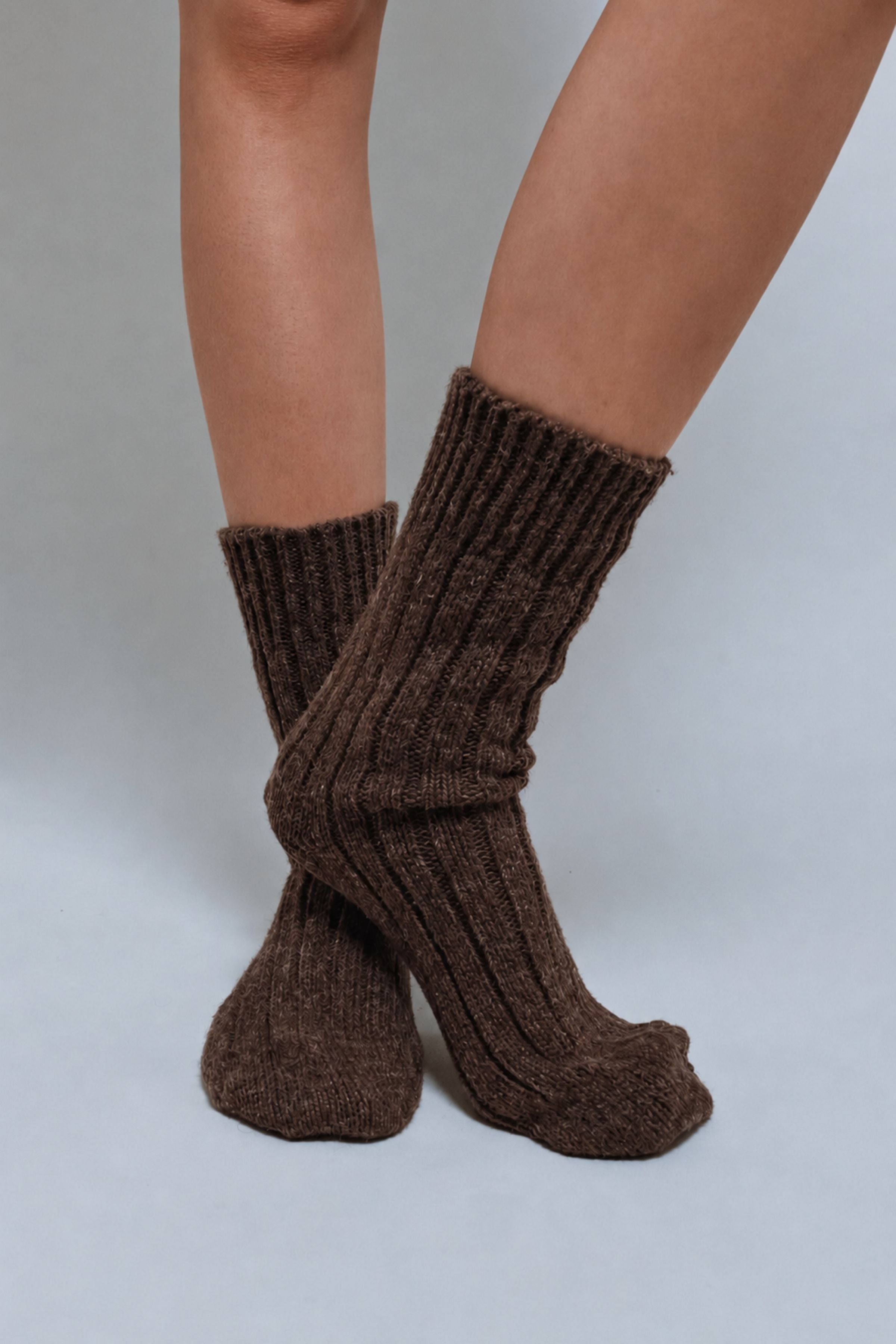 BERTHE Wool Socks - Chocolate
