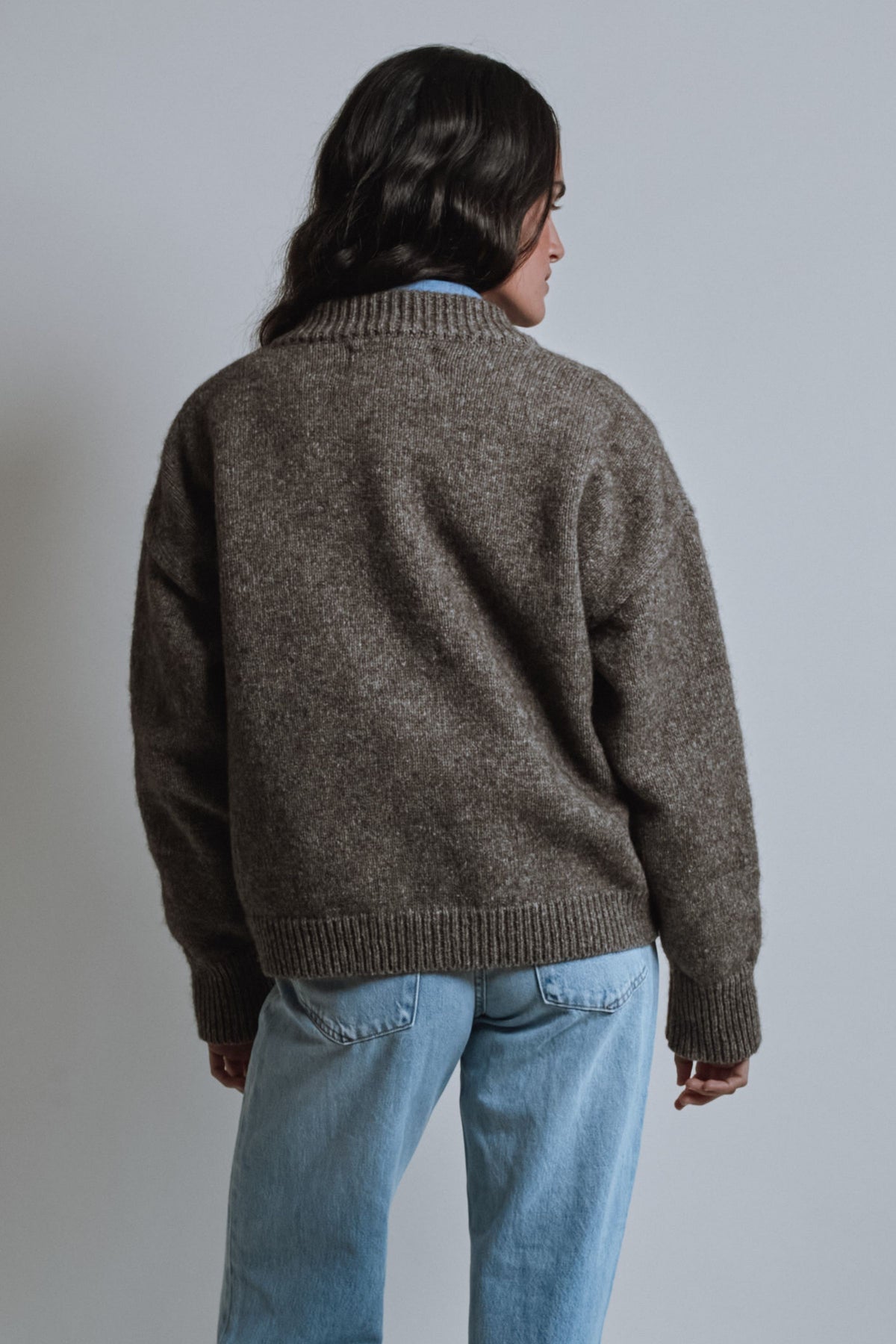 SILKE Cardigan in Yak Wool - Brown