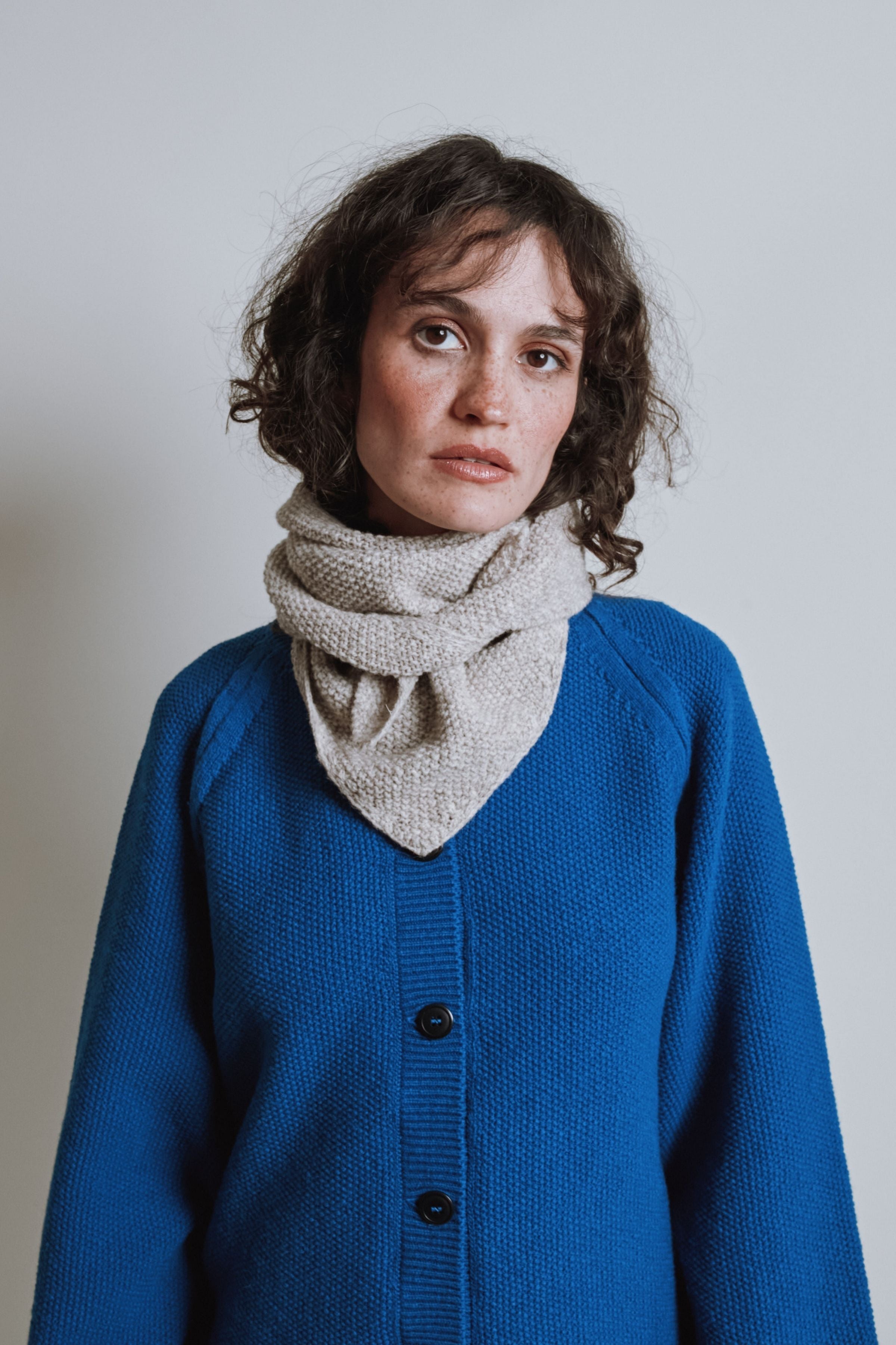HORTENSE Bandana in Merino Wool - Beige