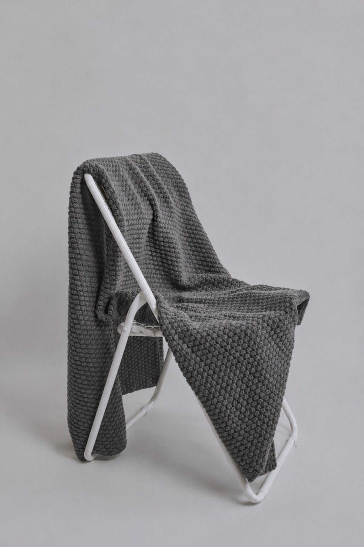 ISABELLE Plaid en laine mérinos - Gris cendré