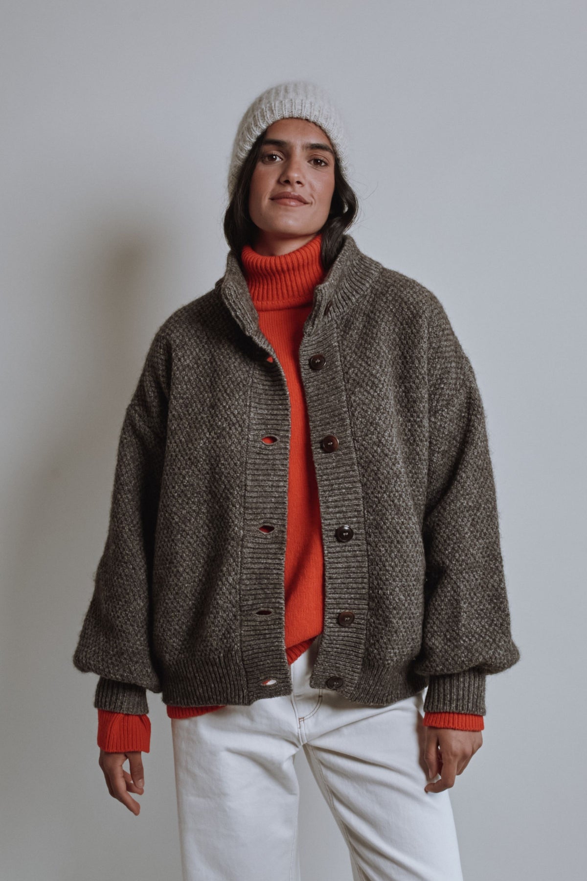 PAUL Beanie in Merino-Mohair Wool - Beige