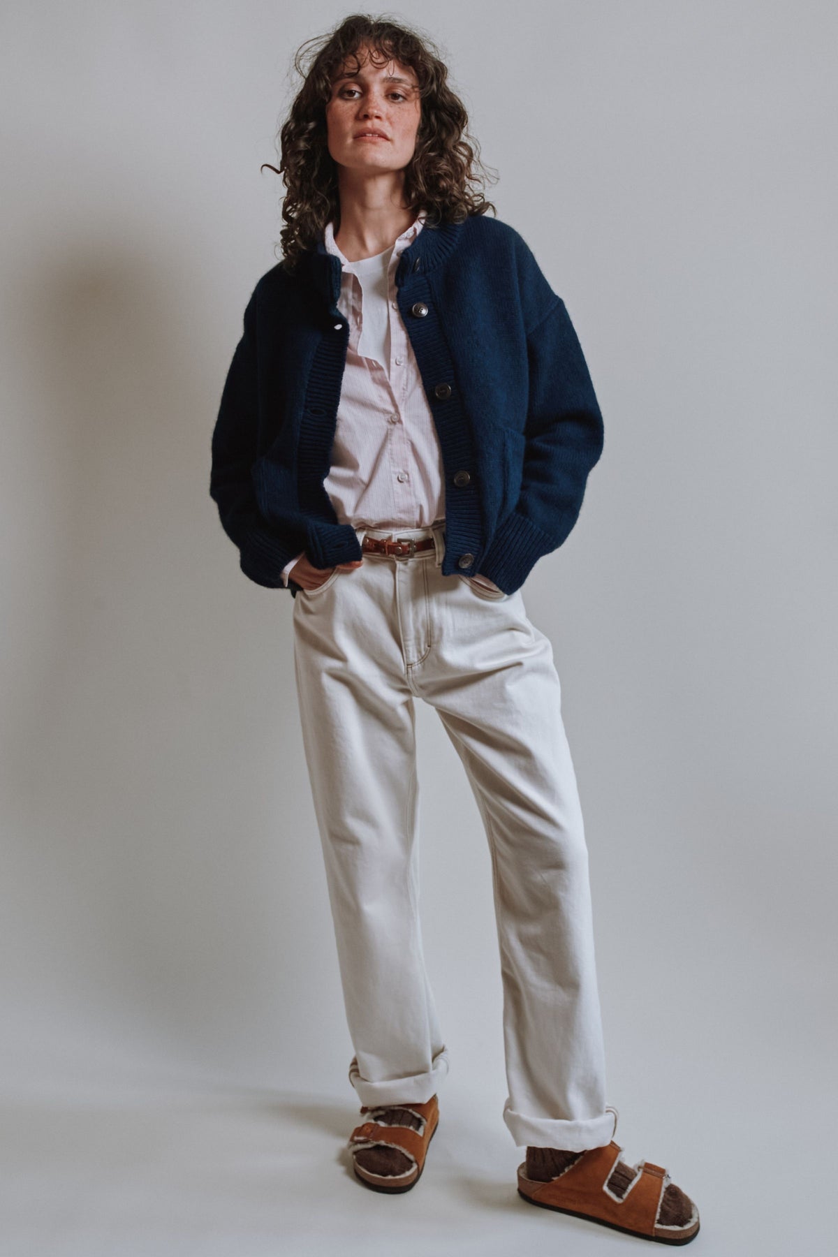 SILKE Cardigan in Yak Wool - Midnight Blue