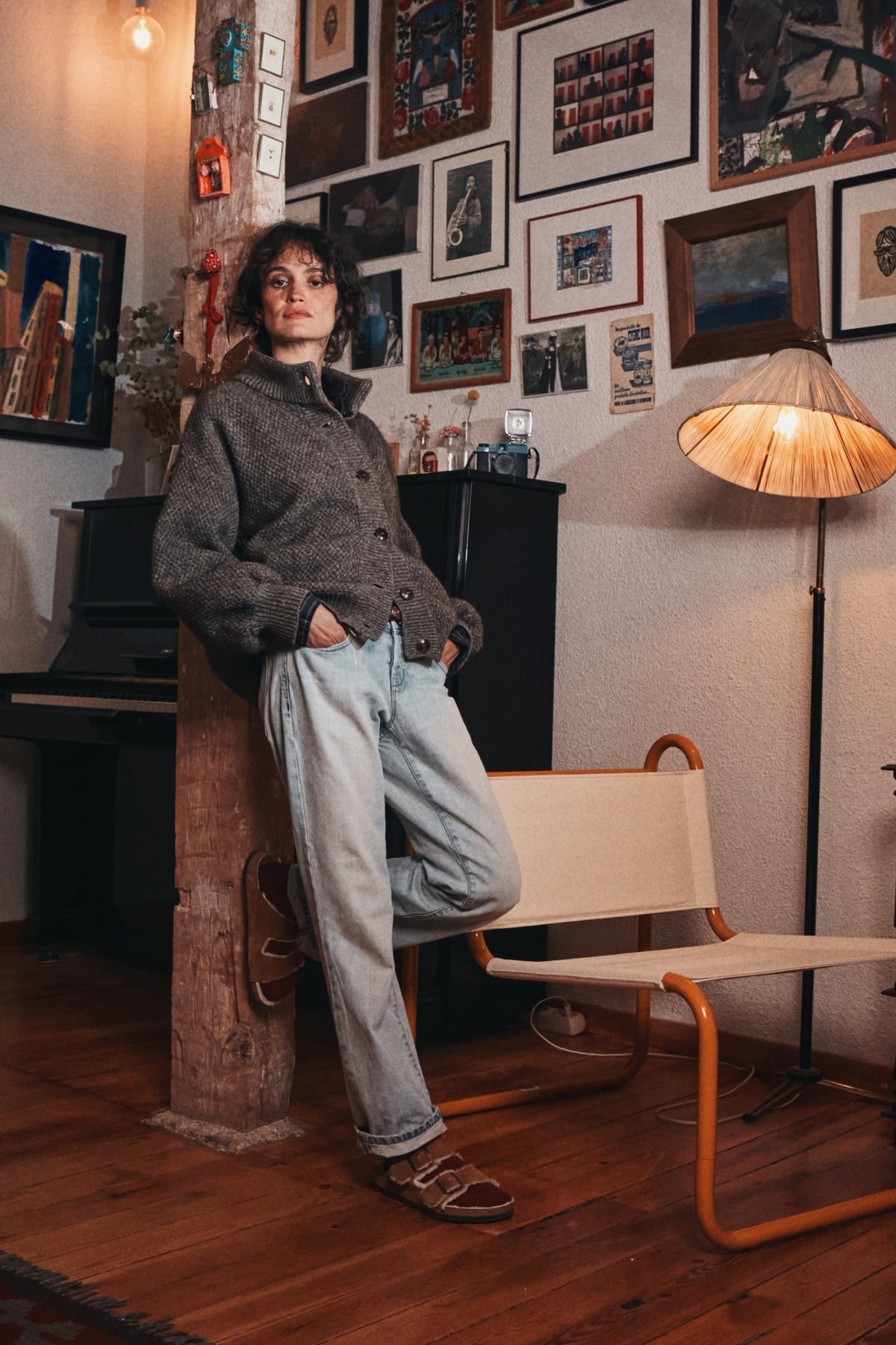 GEORGE High-Neck Jacket in Yak-Merino Wool - Brown