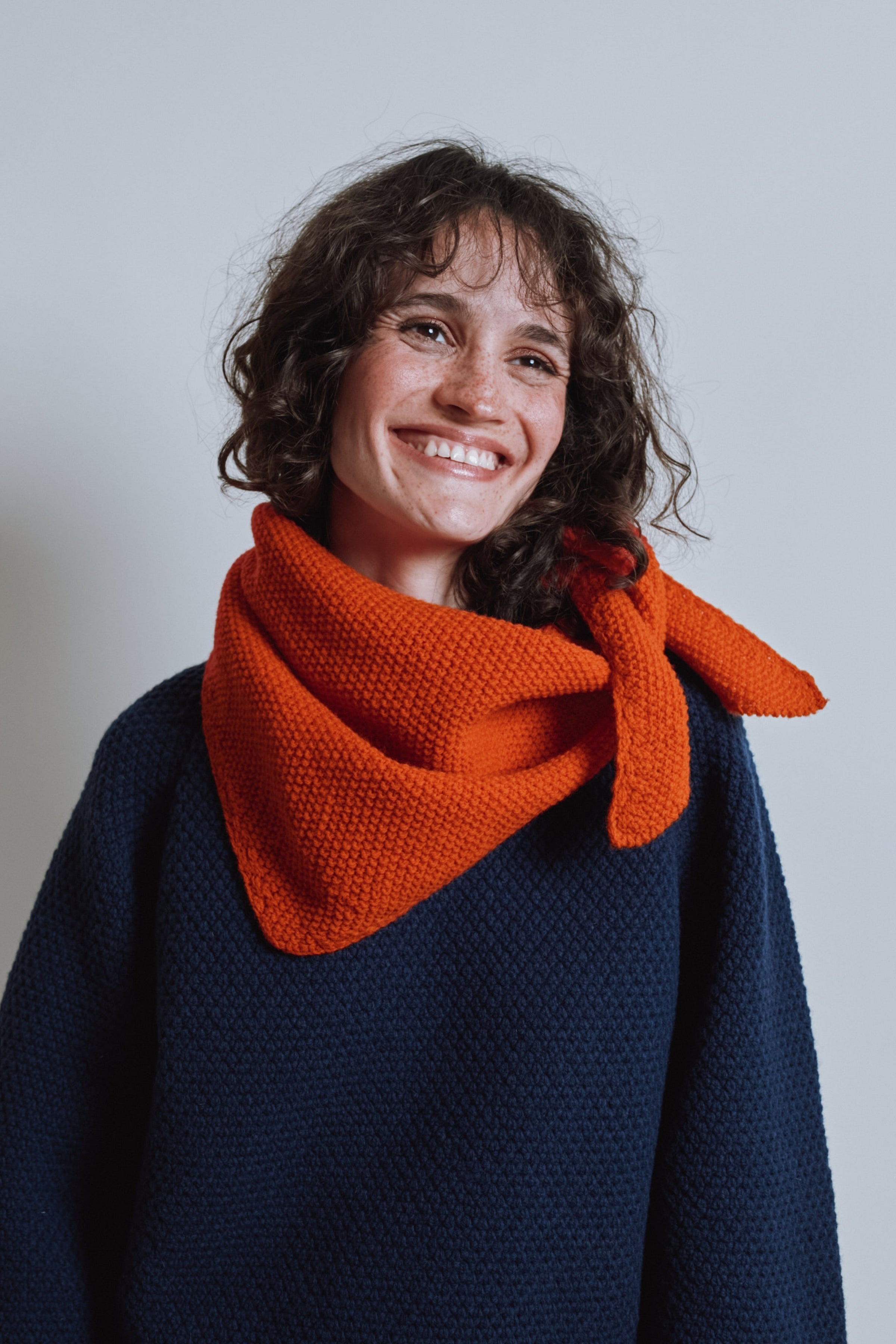 HORTENSE Bandana in Merino Wool - Burnt Orange