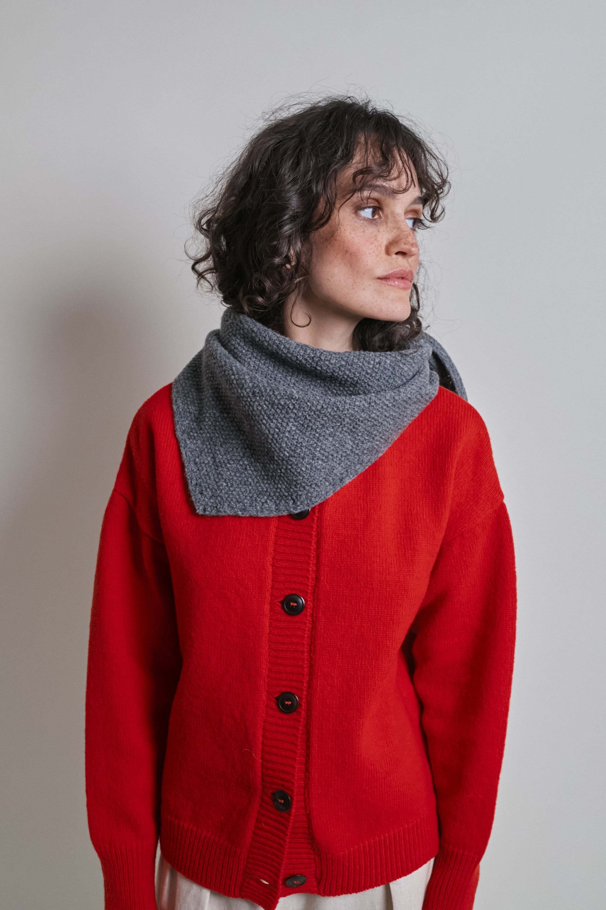 HORTENSE Bandana in Merino Wool - Ash Grey