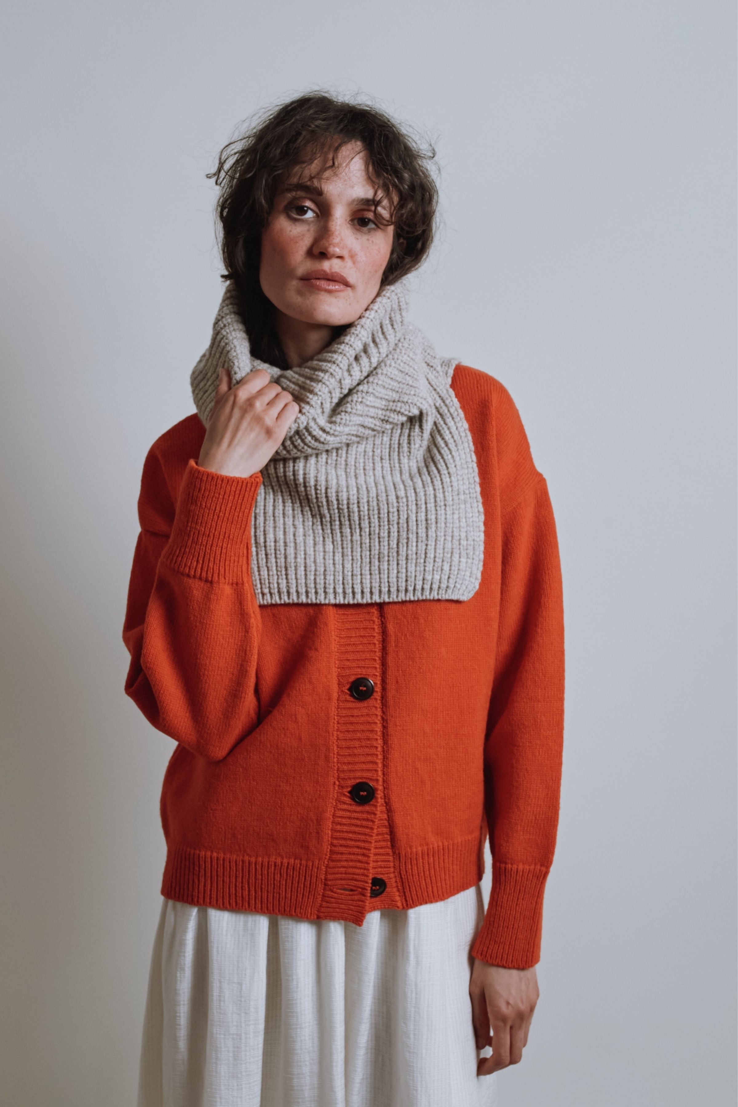 MARCELINA Hood in Merino Wool - Beige