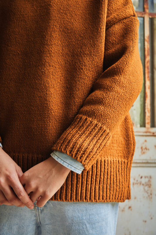 STEPHANIE Sweater - 100% Cruelty Free Merino Wool in amber - Spanish Merino Wool sweater - L'Envers