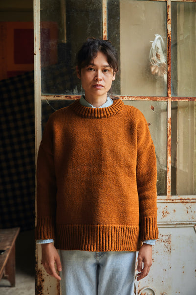 STEPHANIE Sweater - 100% Cruelty Free Merino Wool in amber - Spanish Merino Wool sweater - L'Envers