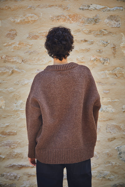 STEPHANIE Sweater - 100% Cruelty Free Merino Wool in chocolate - Spanish Merino Wool sweater - L'Envers