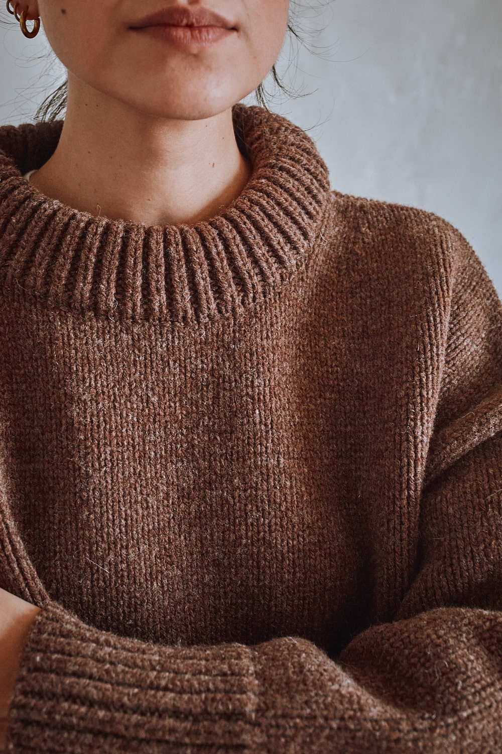 STEPHANIE Oversize Sweater in Merino Wool Chocolate
