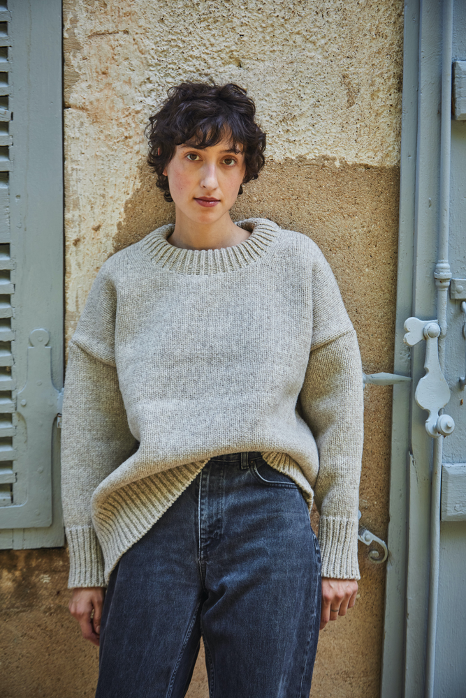 STEPHANIE Sweater - 100% Cruelty Free Merino Wool in beige - Spanish Merino Wool sweater - L'Envers