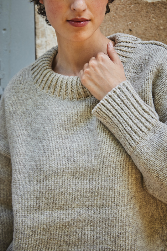 STEPHANIE Sweater - 100% Cruelty Free Merino Wool in beige - Spanish Merino Wool sweater - L'Envers