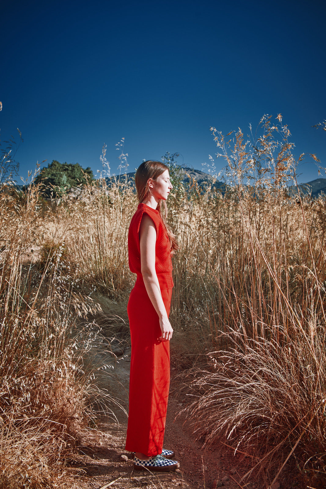 VALENTINE Top sans manches en coton biologique - Rouge