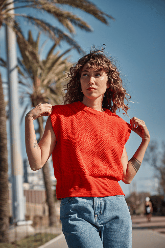 Valentine Top in red - 100% Organic Cotton - L'Envers