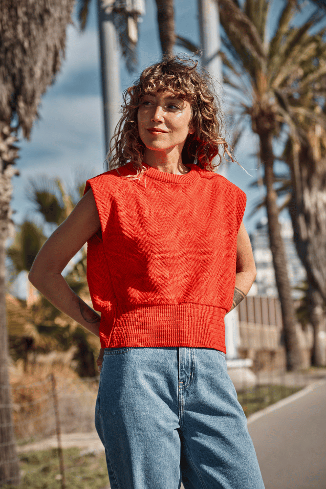 Valentine Top in red - 100% Organic Cotton - L'Envers