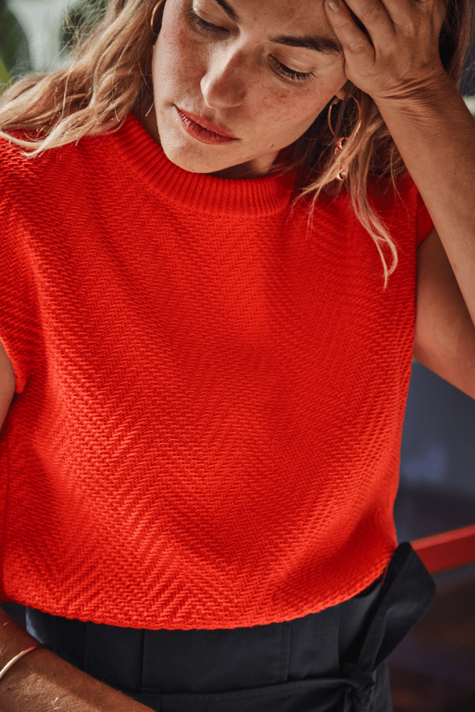 Valentine Top in red - 100% Organic Cotton - L'Envers