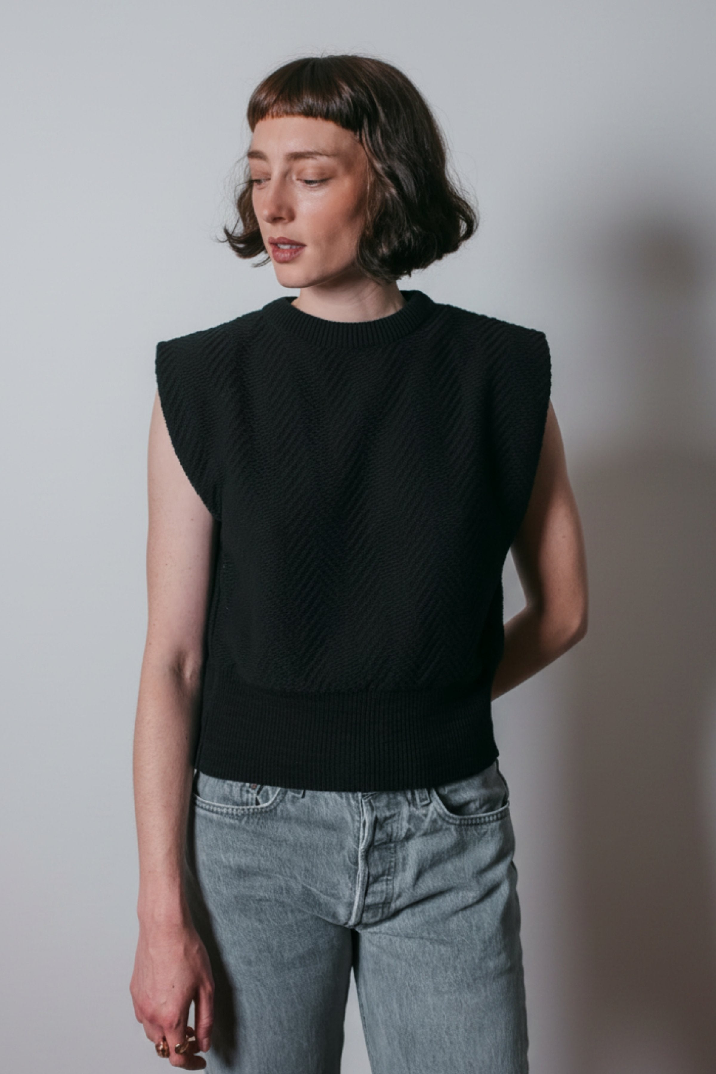 VALENTINE Top sans manches en coton biologique - Noir