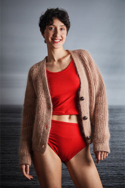 ANNA V-Neck Cardigan in Merino-Mohair Wool