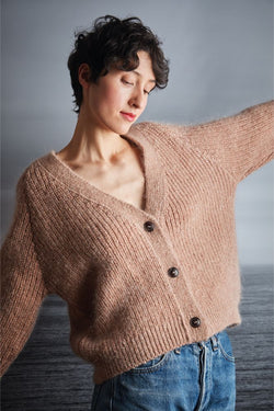 ANNA V-Neck Cardigan in Merino-Mohair Wool