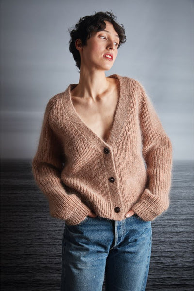 ANNA V-Neck Cardigan in Merino-Mohair Wool